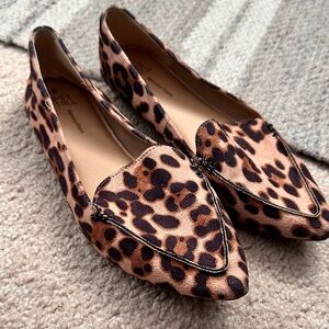 Womens Size 8 Leopard Print Flats Memory Foam Time And Tru